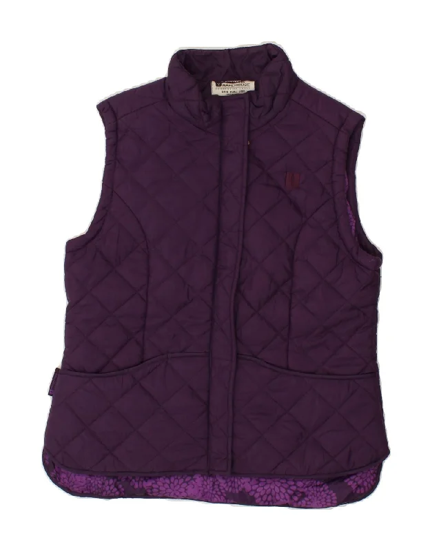 Weekend Specials You Can't Miss MOUNTAIN WAREHOUSE Womens Quilted Gilet UK 14 Large  Purple Polyester