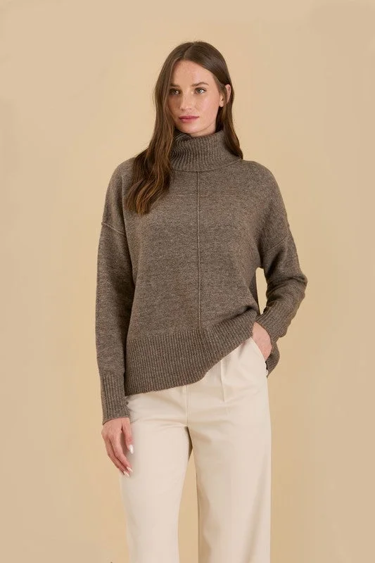 Don’t Miss Out TORI TURTLENECK FRONT SEAM KNIT PULLOVER SWEATER