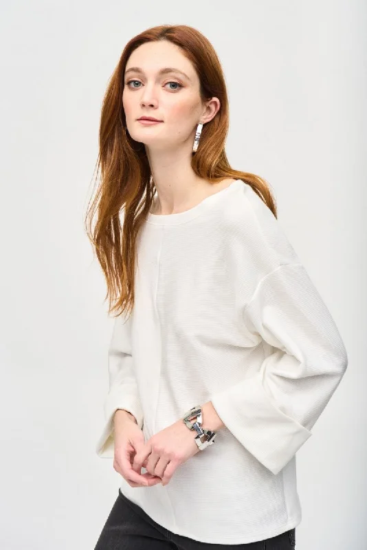 Savings Alert Joseph Ribkoff Boat Neck 3/4 Sleeves Boxy Top 243103