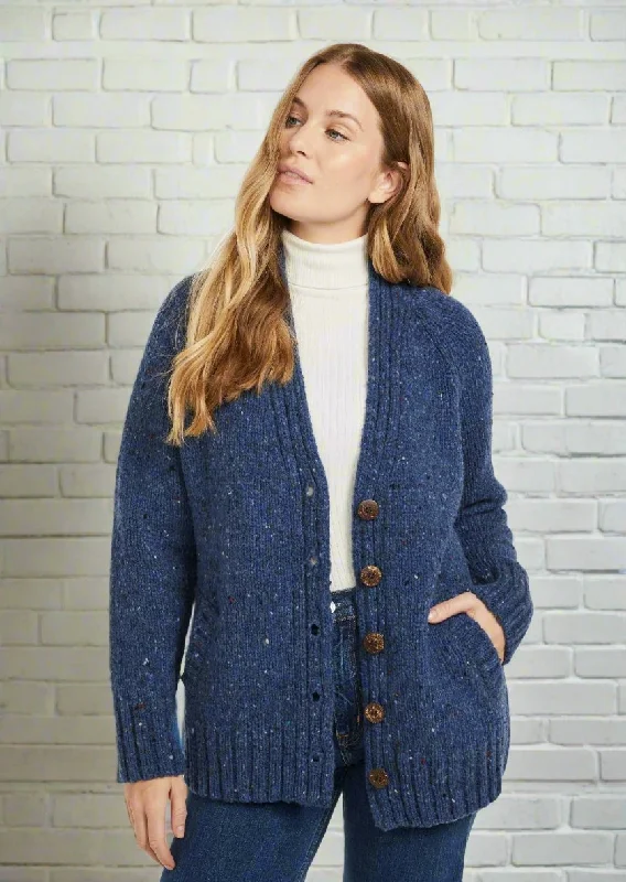 Now or Never Ladies' Donegal Side Pocket Cardigan | Blue