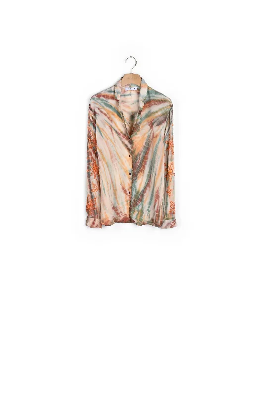 Weekend Offers That Please Chemise en soie tie and dye et perles