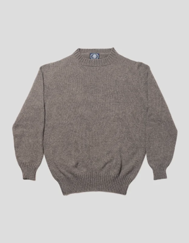 GREY CASHMERE CHUNKY CREW NECK