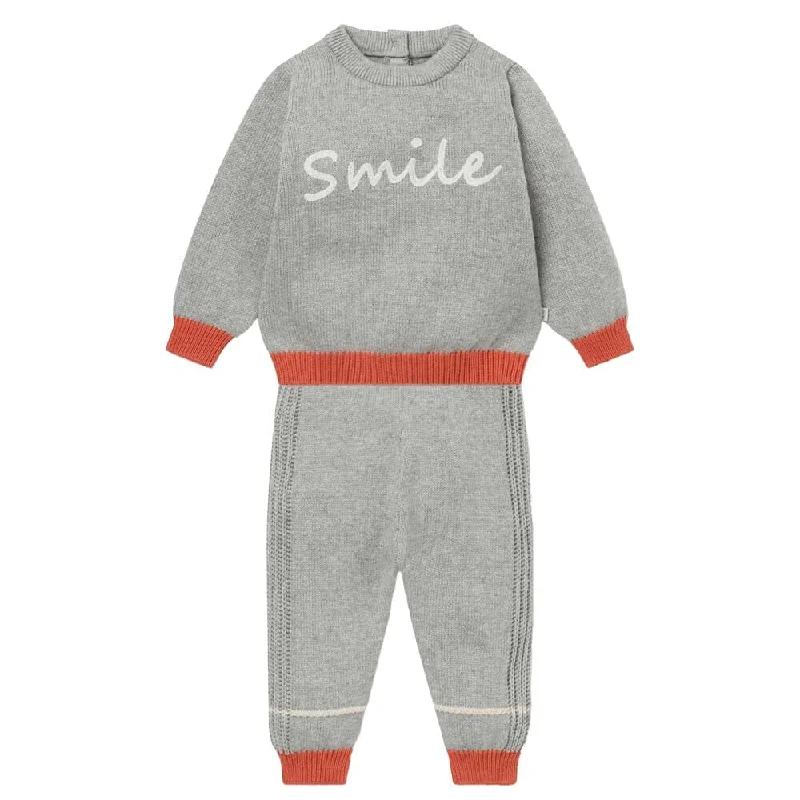 Flash Sale Knitted Smile Slogan Sweater & Jogger - FINAL SALE