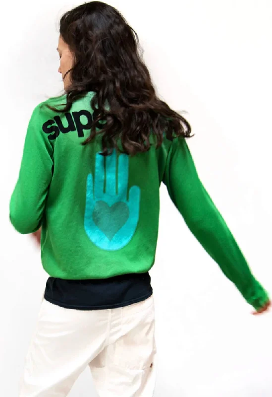 Weekend Discounts to Enjoy FREE CITY Giant Open Hand Raglan in Greenlight