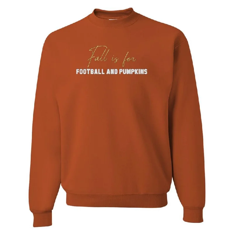 Best Bargains 'Fall Is For Football and Pumpkins' Crewneck Sweatshirt
