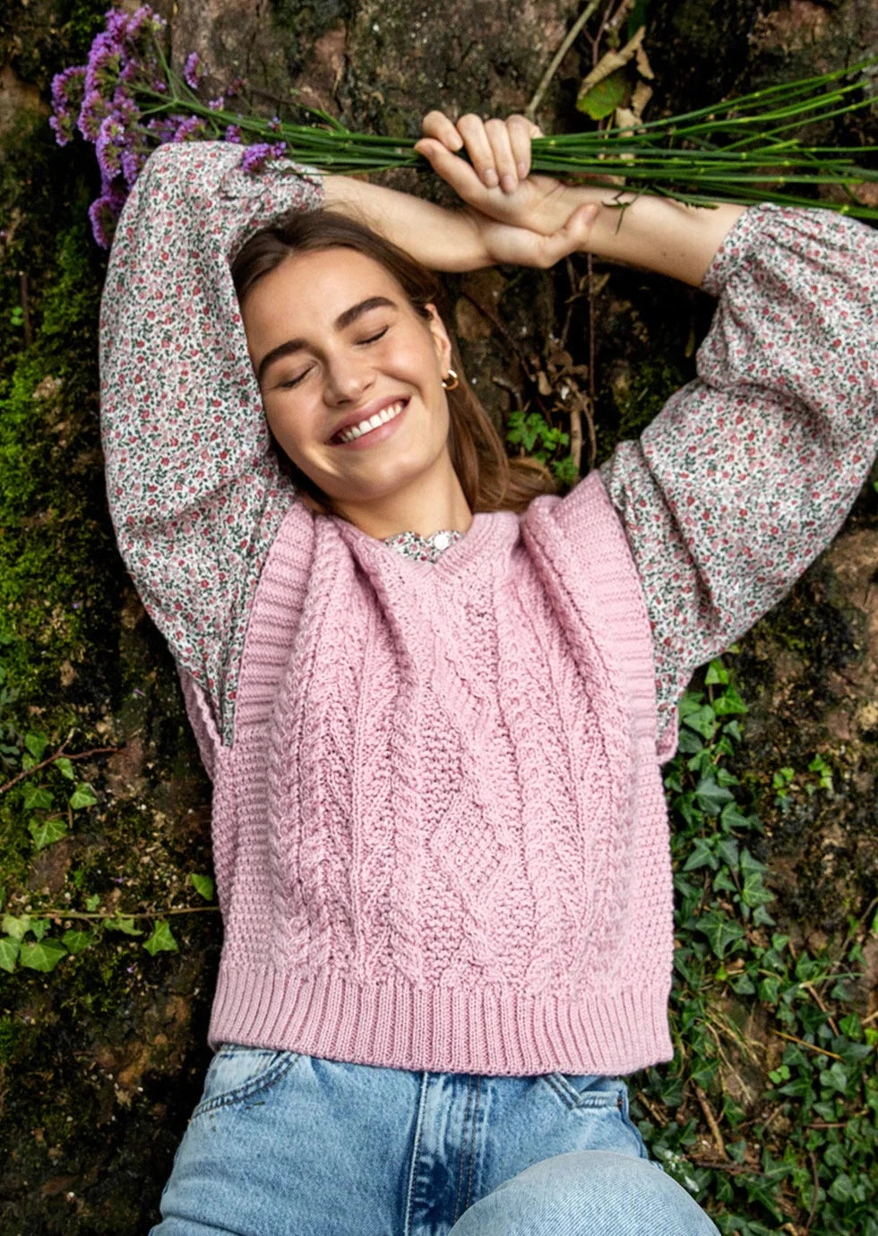 Weekend Specials to Love IrelandsEye Women's V Neck Aran Vest | Pink