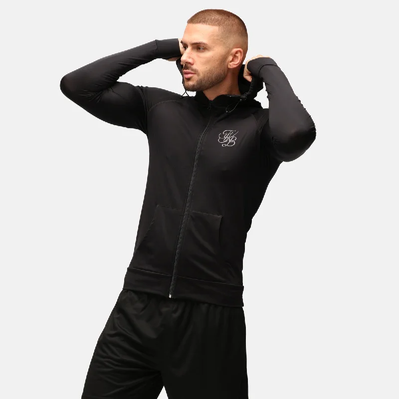 TKB Man Jet Black Zipped Hoodie