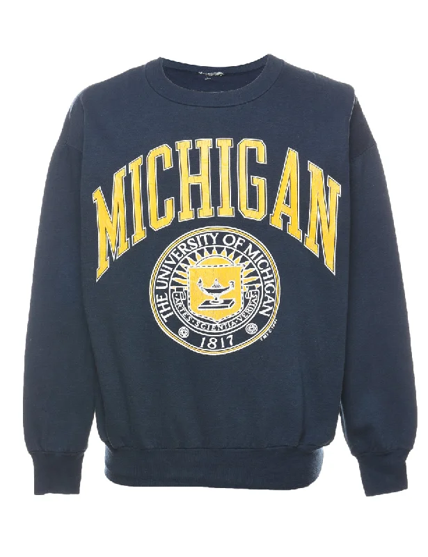 Weekend Bargains Await You Navy & Yellow Michigan Printed Sweatshirt - XL