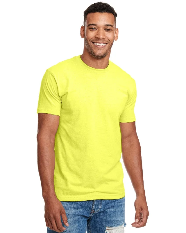 Next Level Mens CVC Crewneck Tee | Neon Yellow