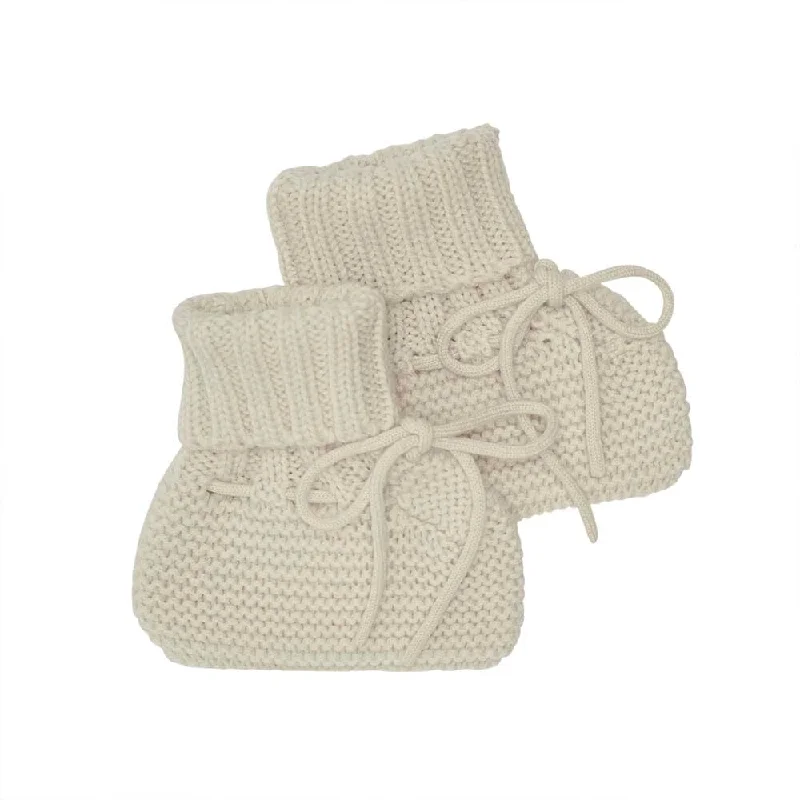 Sale Event Baby Sweater Booties - Merino Wool Ecru