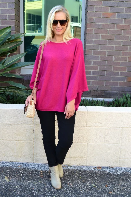 Final Markdown Hot Pink Rounded Tunic Poncho