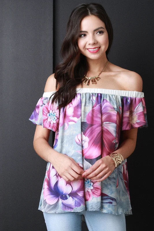 Mega Deal Floral Off The Shoulder Top