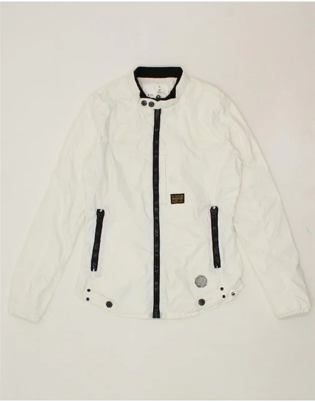 Weekend Bargains to Grab G-STAR Womens Rain Jacket UK 10 Small White Polyamide