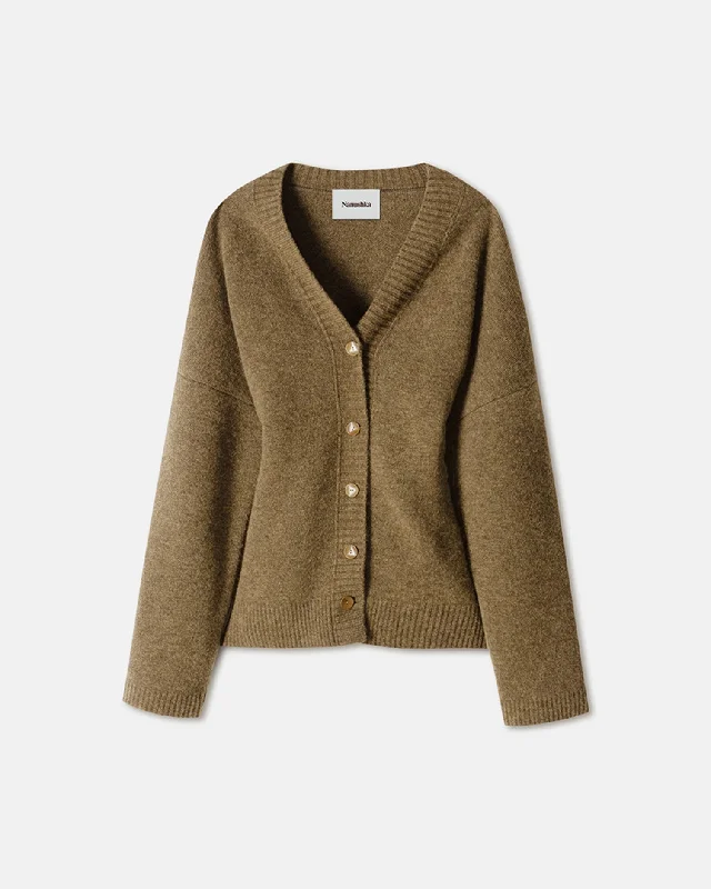 Clearance Sale Fara - Fluffy Knit Cardigan - Custard