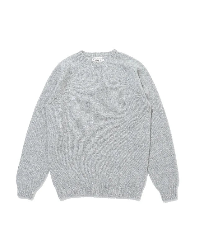 Shetland Crew Neck -SILVER-