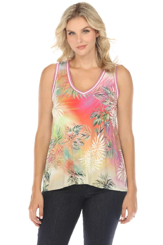Shop Now Johnny Was The Janie Raffia Palm Favorite V-Neck Swing Tank Top Boho Chic T19024