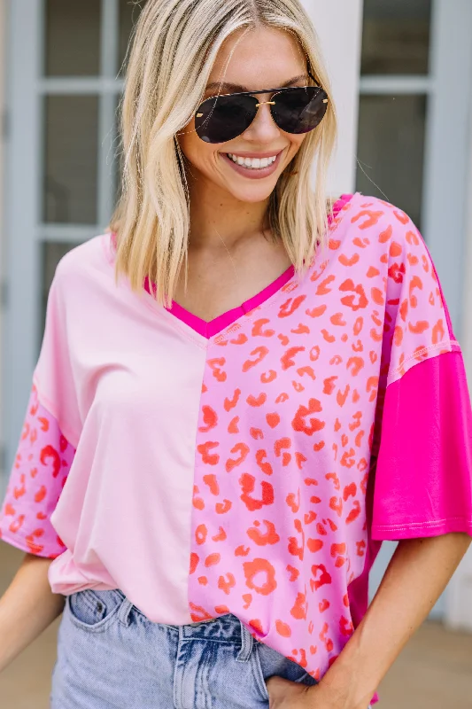 Fantastic Savings Free Your Love Pink Leopard Top