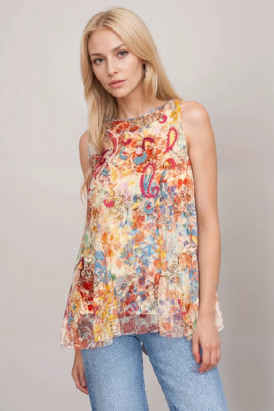 Weekend Offers That Please Johnny Was Biya Mazzy Flared Nylon Tank Top B14724