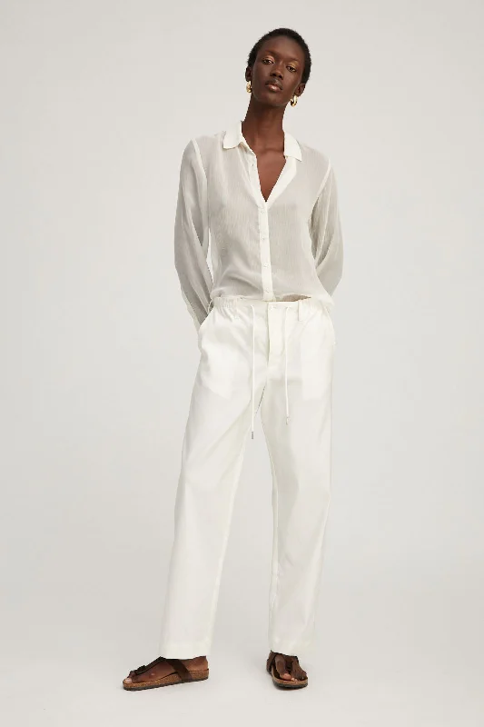 Weekend Deals That Sparkle White Linen Drawstring Trousers