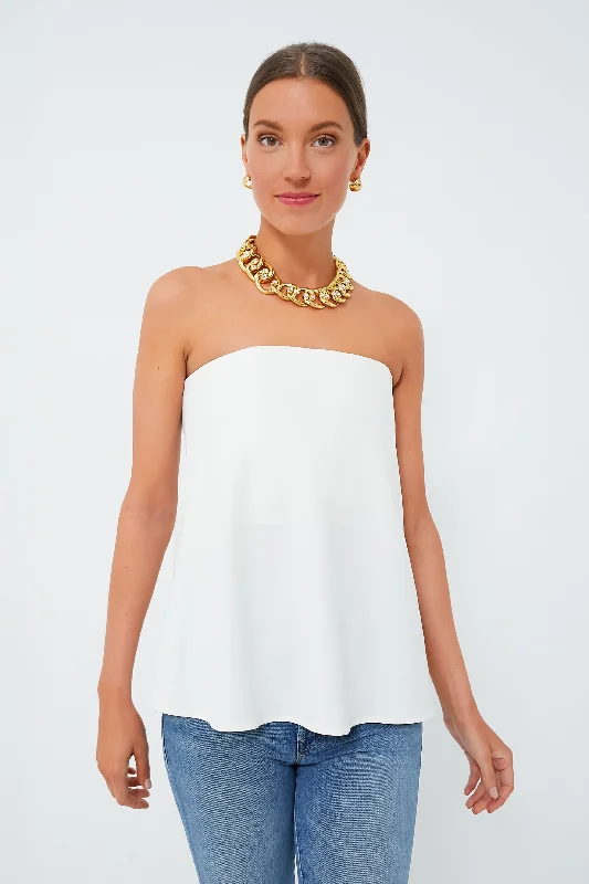 Instant Discount Strapless Ivory Crepe Marin Top