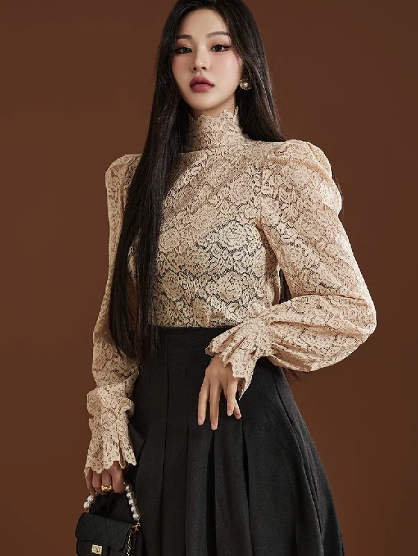 Limited Time Discount B2905 Lace Sheer Blouse