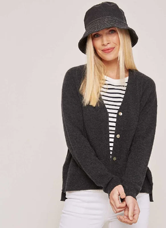 Lowest Price New Boxy Cashmere Cardigan - Charcoal