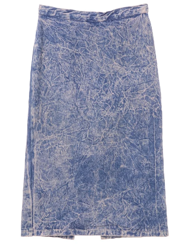 Acid Wash Midi Skirt