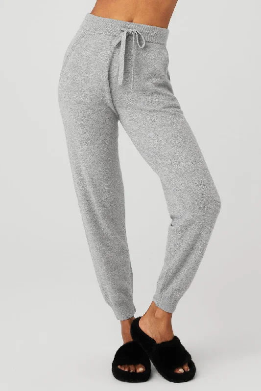 Super Bargain High-Waist Cashmere Jet Set Pant - Dove Grey Heather