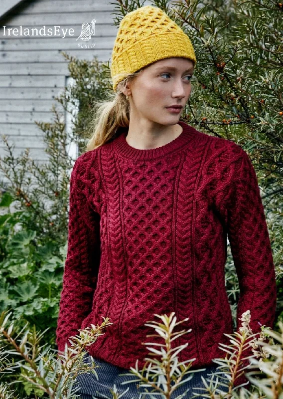 Time-Limited Offer IrelandsEye Women's Aran Sweater | Claret