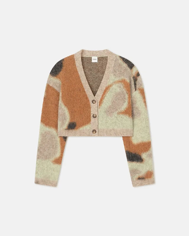Take Advantage Henny - Cropped Brushed-Alpaca Cardigan - Smudged Graffiti