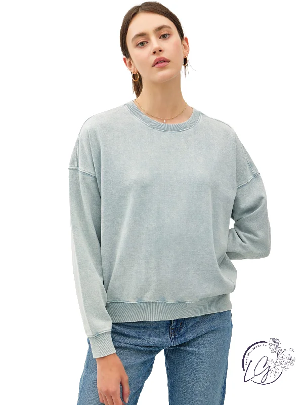Hot Deal Acid Wash Crew Neck Sweatshirt