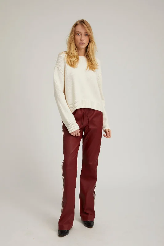 Price Meltdown Cherry Leather Straight Leg Athletic Pants