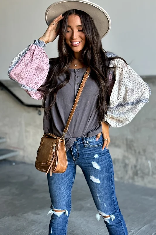 Weekend Bargains to Enjoy Ricki Patchwork Sleeve Top