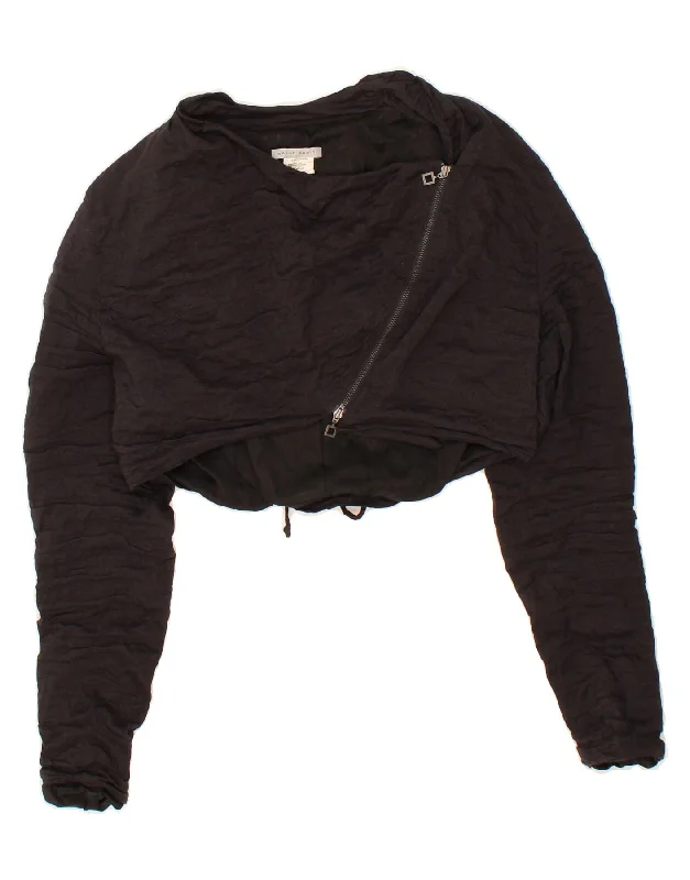 Limited Supply SARAH PACHINI Womens Bolero Jacket US 2 XS Black Cotton
