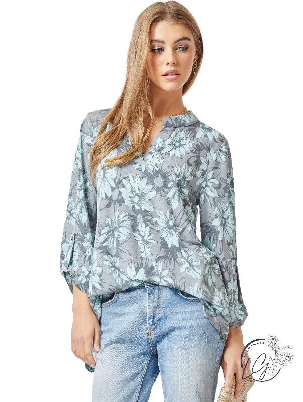 Extra Discounts Luxury Mint Floral Lizzy Top