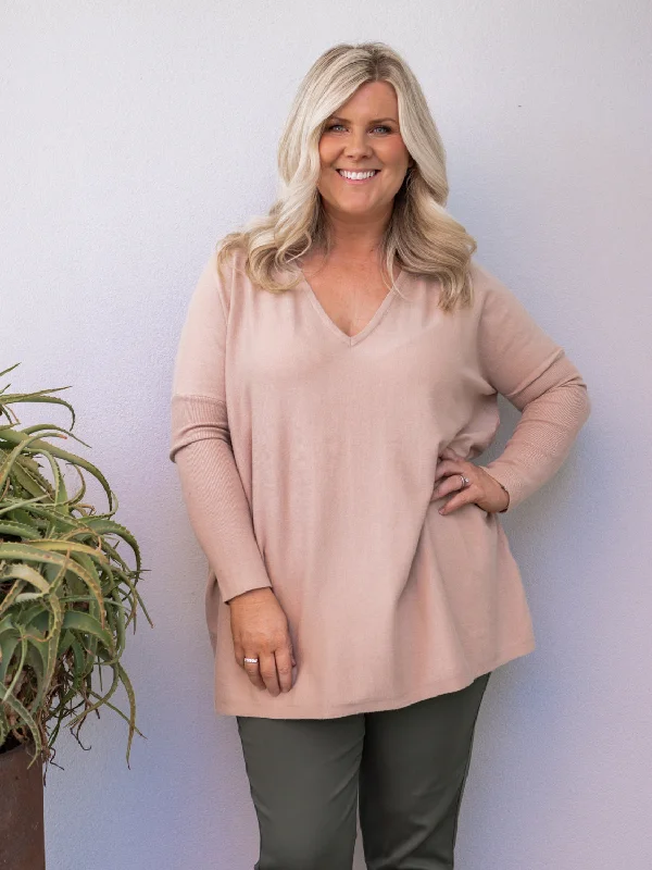 Flash Sale Nadia V Neck Knit - Caramel