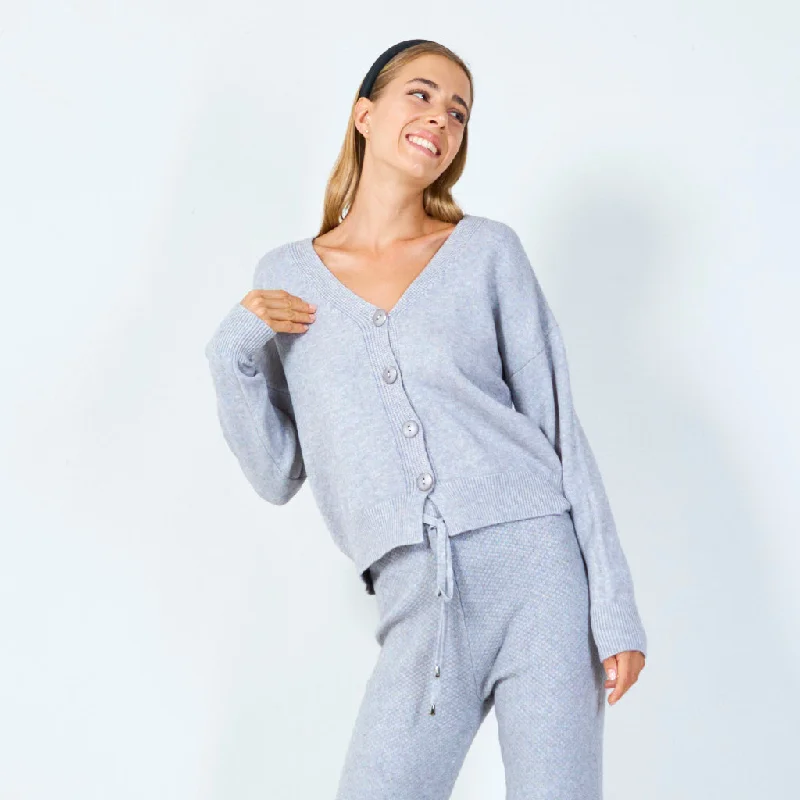 Buy More, Save More Classic v-neck cardigan with button closure wholesale