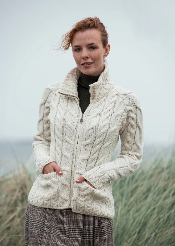 Weekend Specials to Savor Aran Full Zip Cardigan | Natural