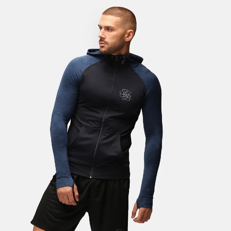 TKB Man Navy Melange Zipped Hoodie