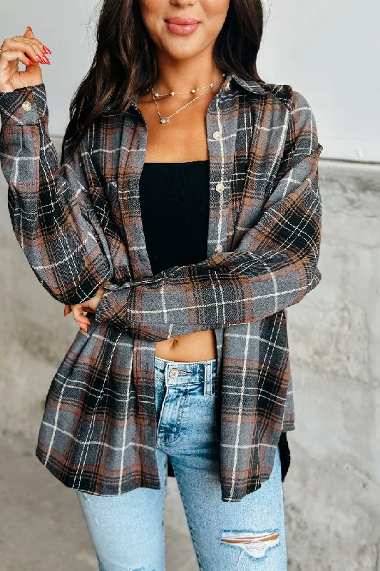 Weekend Wonders Await! Katie Flannel - Grey