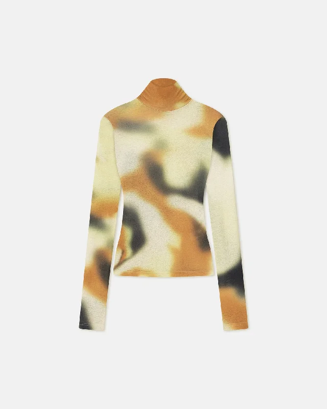 Shop the Weekend Away Harri - Mesh-Jersey Turtleneck Top - Smudged Graffiti