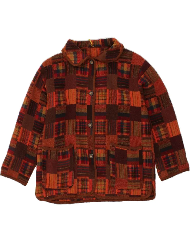 Exclusive Weekend Offers Inside C&A Womens Overcoat IT 42 Large Brown Patchwork Acrylic