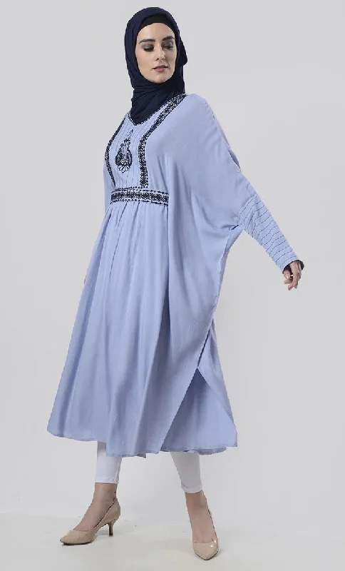 Huge Discounts Ocean Blue Full Kaftan Style Tunic