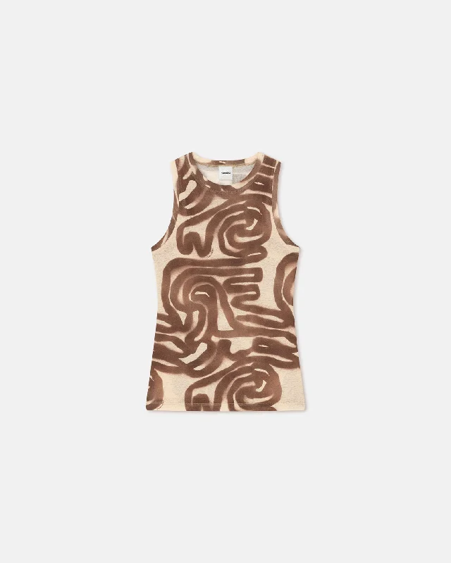 Sale Alert Anneke - Mesh-Jersey Tank Top - Caramel Ribbon