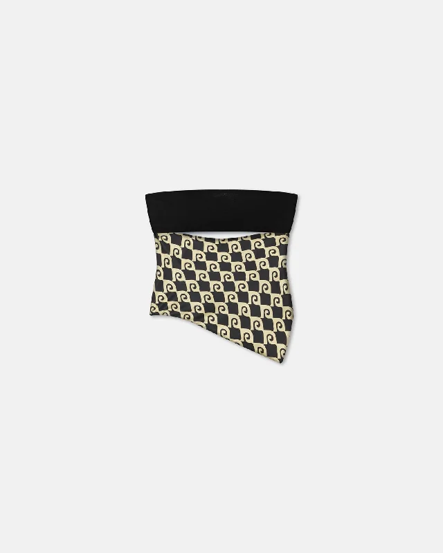 Limited Offer Jacinda - Printed Silk And Mesh-Jersey Bandeau Top - Diamond Check
