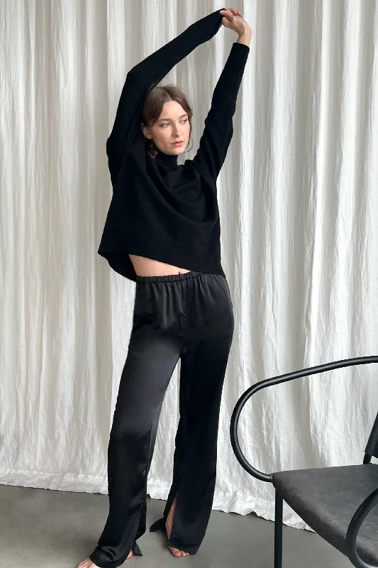Exclusive Offers SATIN PANTS WITH FRONT SLITS
