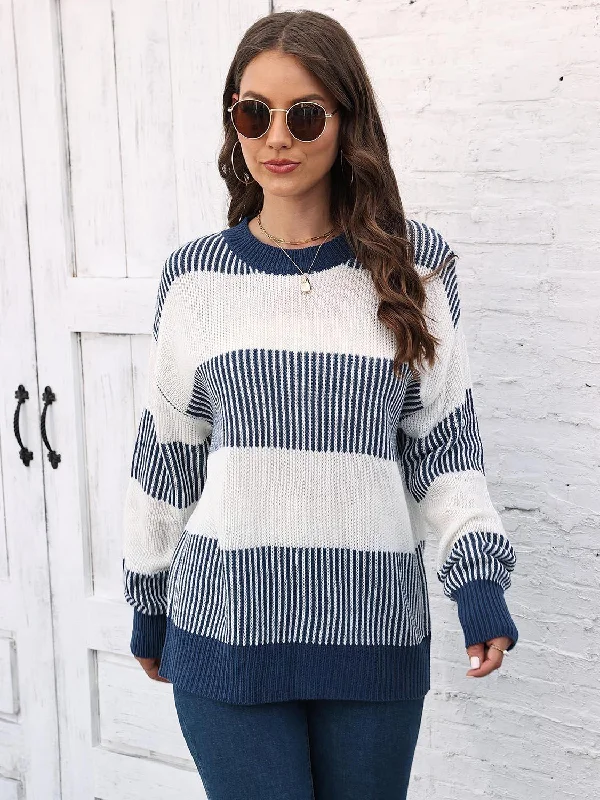 Limited Stock Full Size Round Neck Drop Shoulder Sweater