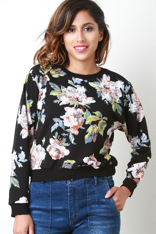 Stock Clearance Floral Sweater Top