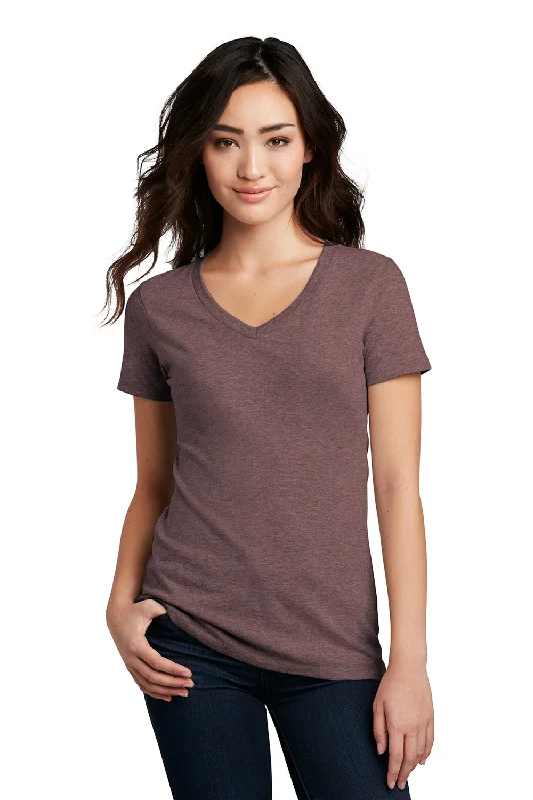 Weekend Bargains to Indulge In District Womens Perfect Blend Short Sleeve V-Neck T-Shirt - Rose Fleck