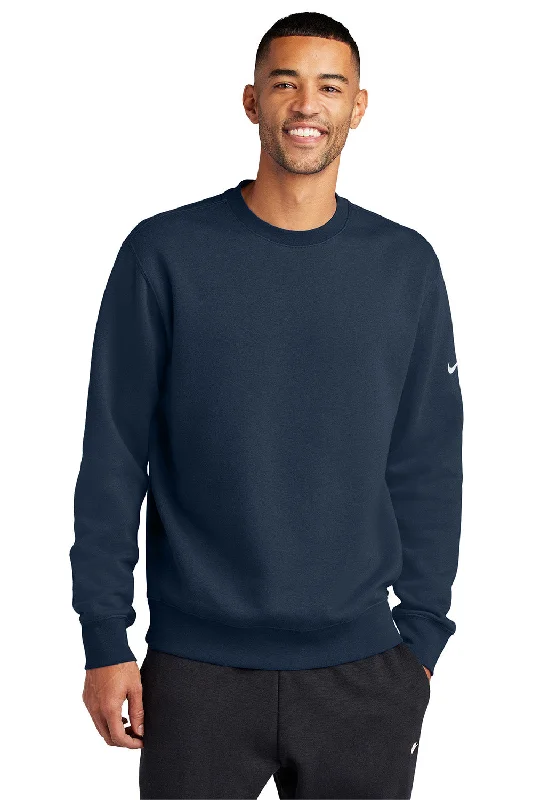 Nike Mens Club Fleece Crewneck Sweatshirt - Midnight Navy Blue - New